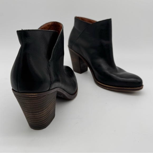 Lucky Brand Black Leather Heel Ankle Bootie Size 8 - Picture 12 of 12